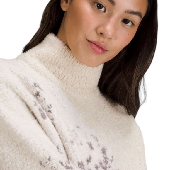 Lululemon Ombre Knit Textured Turtleneck Sweater Wool Blend Gray Cream Size 2 - Picture 3 of 12